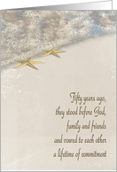 50th Anniversary Vow Renewal Invitation-starfish in ocean surf card