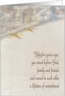55th Wedding Anniversary for couple-starfish in ocean surf card
