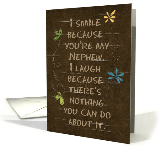 Birthday for Nephew dark brown cracked background with flowers card
