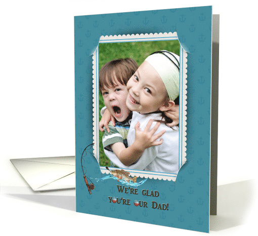 Dad's Birthday from children photo card with fishing pole... (1261044)