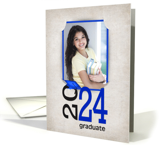 2024 Graduation Party Invitation with Blue Slit Corner... (1261480)