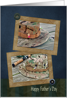 Father’s Day for Brother-fishing hats with flies in vintage frames card