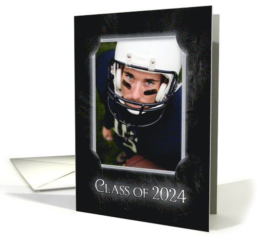 Neon 2024 Graduation Photo Frame on Black Leather card (1271538)