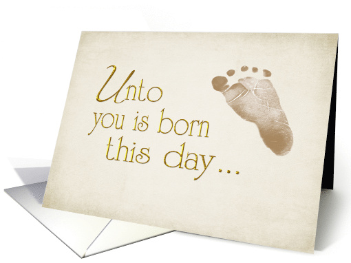 Christmas religious, baby footprint on a soft... (1291294)