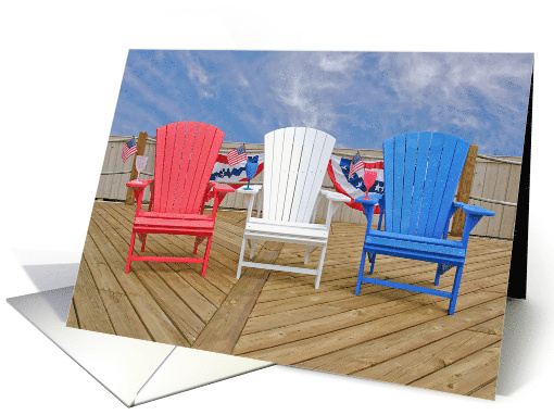 Happy 4th of July Patriotic Adirondack Chairs card (1297804)