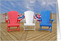 Happy 4th of July Patriotic Adirondack Chairs card