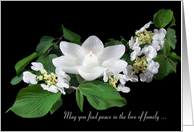 Loss of Mother white lotus candle in dogwood card
