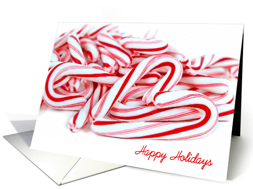 Happy Holidays-pile of candy canes with heart card (1308664)