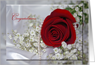 Sister and Brother-in-law’s Wedding-rose with pearls and baby’s breath card