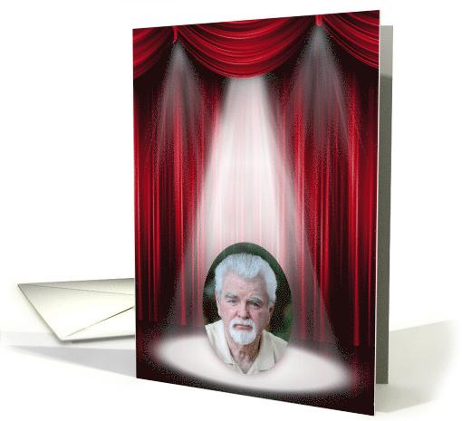 Birthday Photo in a Stage Spotlight with Red Curtains card (1314484)