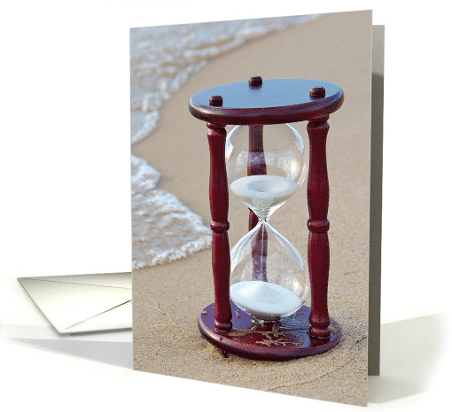 Thinking of You sand timer on the seashore with water card (1320440)