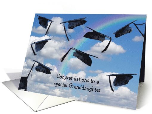 Granddaughter's Graduation, black graduation hats in sky... (1322128)