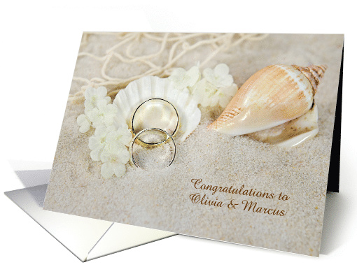 wedding congratulations Name Specific with rings in... (1323336)