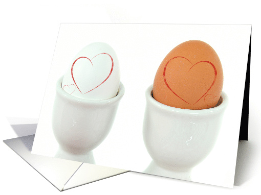 Valentine's Day Red Hearts On Breakfast Eggs card (1331056)