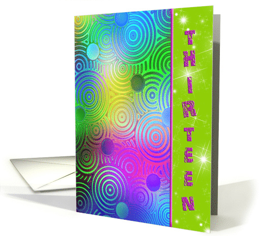 Neon Abstract Cirlcle Design for 13th Birthday card (1334090)