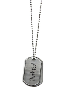 Veterans Day thank you to Brother-military dog tags isolated on white