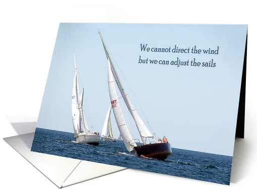 Inspirational quote with sail boats on Lake Michigan card (156646)