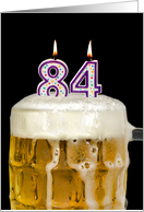 Polka Dot Candles for 84th Birthday in Beer Mug on Black card