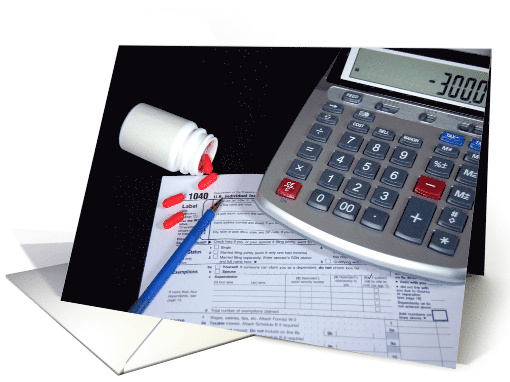 Tax Day, Red Aspirin and Bottle On Income Tax Form with... (170331)
