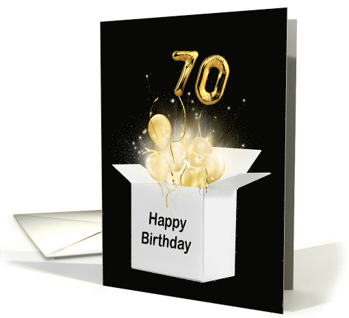 70th Birthday Gold Balloons and Stars Exploding Out of a... (1726744)