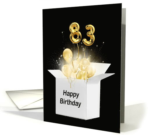 83rd Birthday Gold Balloons and Stars Exploding Out of a... (1755916)