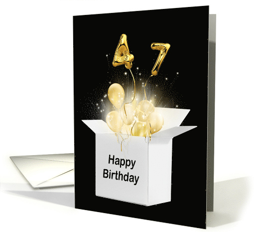 47th Birthday Gold Balloons and Stars Exploding Out of a... (1755988)