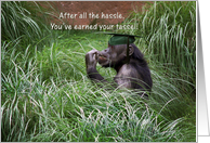 Chimpanzee with graduation hat card