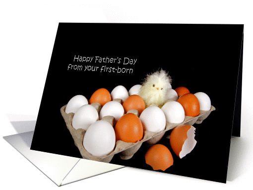 Father's Day from first born with baby chick and eggs card (187027)