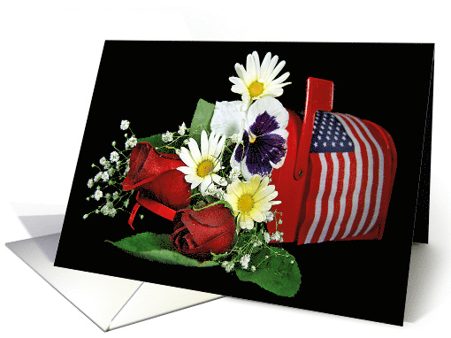 Patriotic Bouquet in Red Mailbox for 4th of July card (203285)
