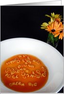 Encouragement-alphabet pasta with message and daisy bouquet card
