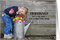 Birthday for Friend smiling little girl with watering can card