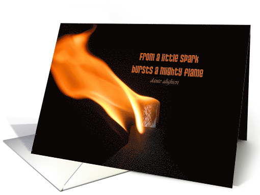 closeup of flame on black for encouragement card (238447)