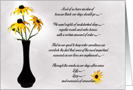 Friendship and support-black-eyed susan bouquet in black vase card