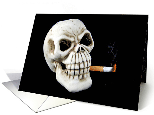 Skull with Cigarette for Quit Smoking Encourgement card (273545)
