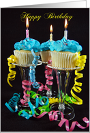 Birthday cupcakes with candles card