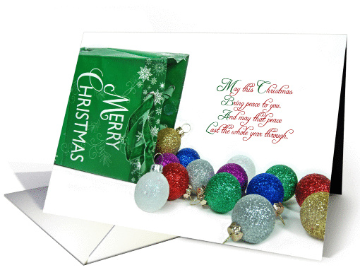 Christmas-ornaments spilling out of gift bags card (304717)
