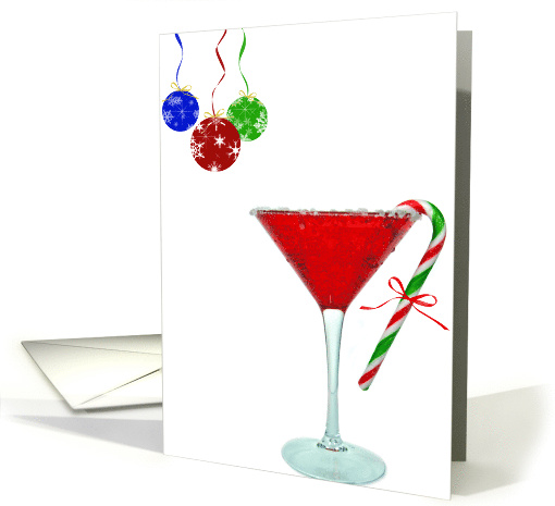 Christmas Martini and Candy Cane With Ornaments card (317926)