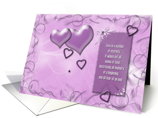 wedding-pink hearts with quote card (366212)