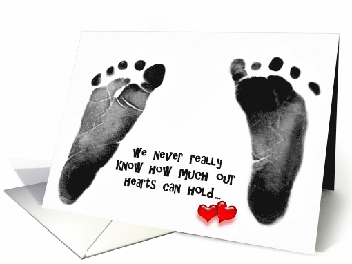 New Baby congratulations, baby footprints on white with... (381727)