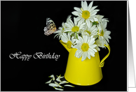 Getting Older Birthday-daisy bouquet with butterfly card