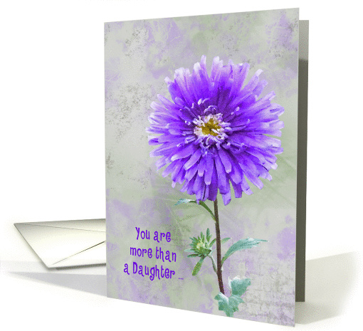 Birthday for Daughter-purple dahlia with textured background card