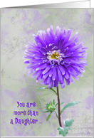 Birthday for Daughter-purple dahlia with textured background card