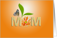 Mother’s Day butterfly with orange gerbera daisy card