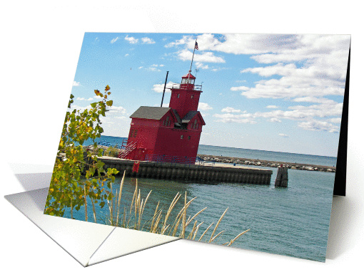 Big Red lighthouse in the Holland, Michigan harbor card (432532)