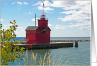 Big Red lighthouse in the Holland, Michigan harbor card