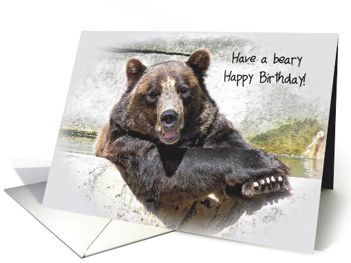 Birthday smiling bear in water card (437846)