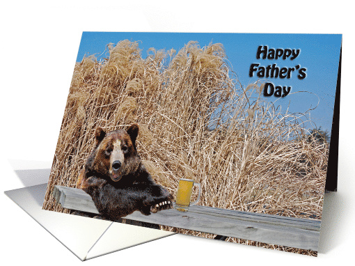 Father's Day bear with a mug of beer card (437872)