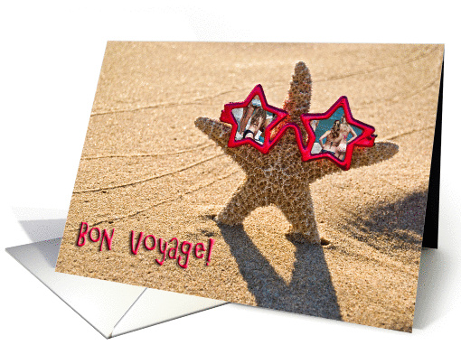 Bon Voyage-starfish with star sunglasses card (459580)