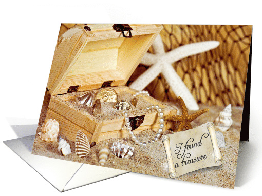 For a friend wooden treasure chest with seashells and... (463665)