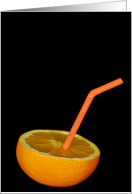 Get well soon orange straw in an orange isolated on black card